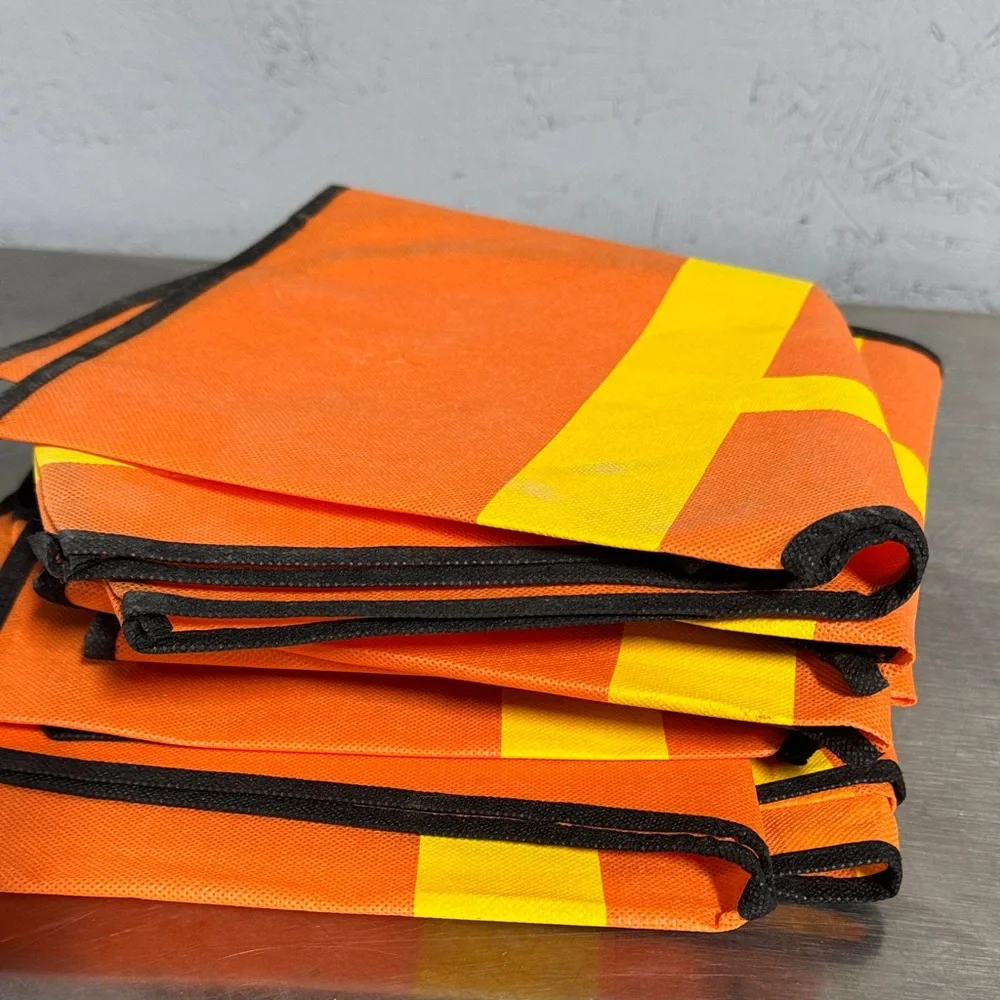 5 Orange Safety Vests Kids with Yellow Stripes
